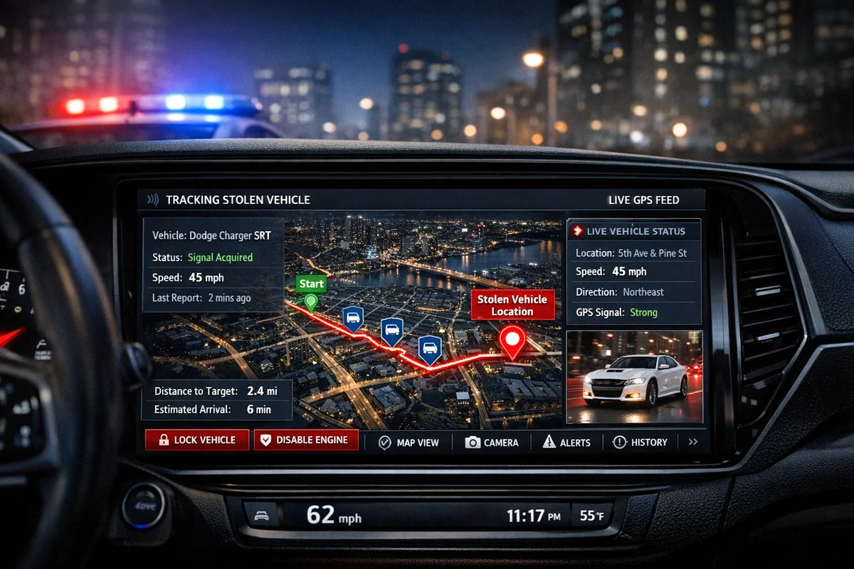 Vehicle tracking map interface with ARMA Alert